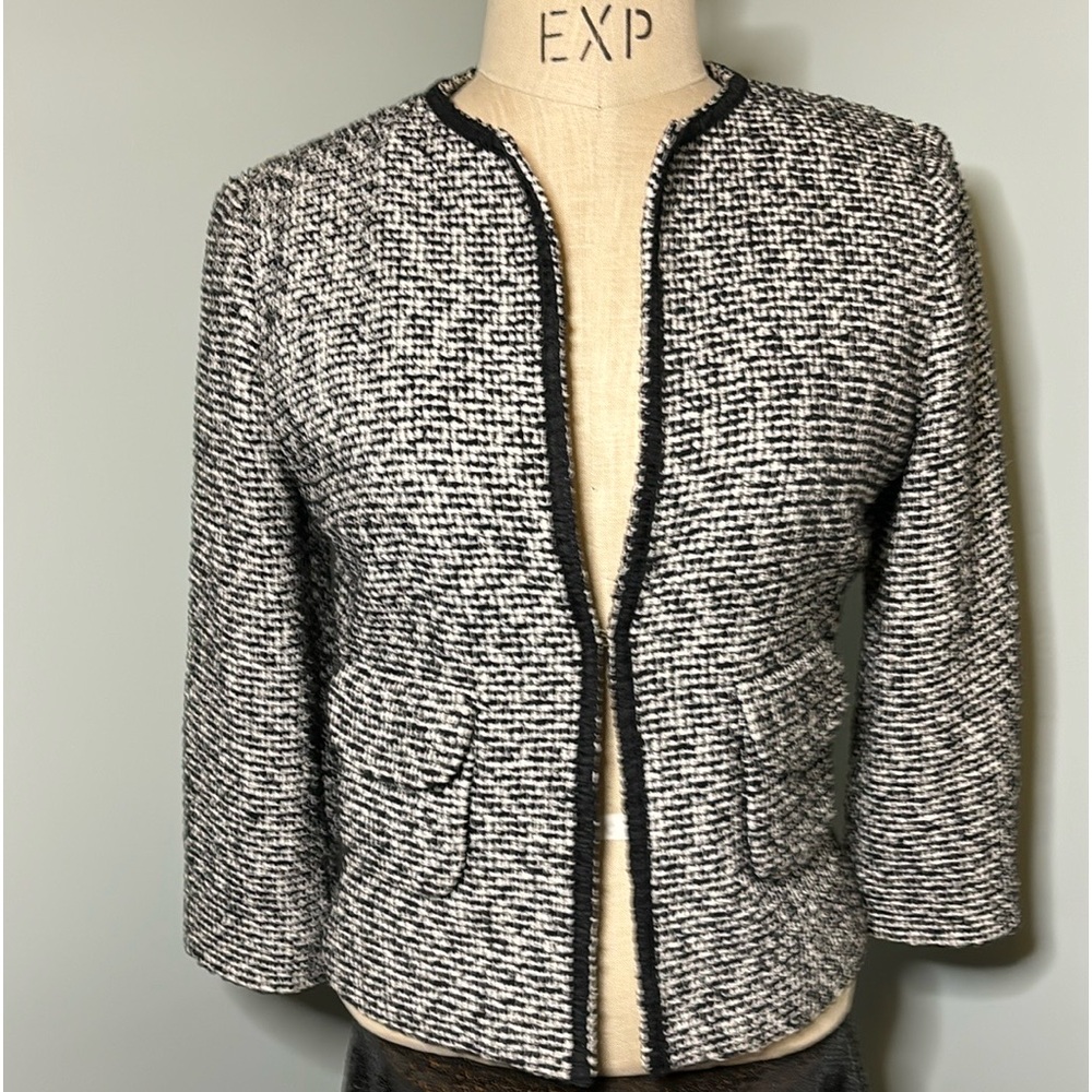 Houndstooth Blazer, 3/4 Sleeve